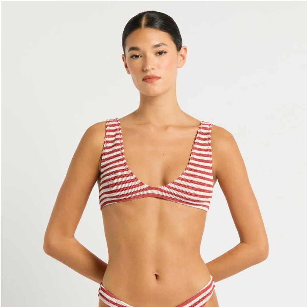 Brand NEW Bond-Eye Scout Crop Bikini Top O/S in Rooibos Stripe